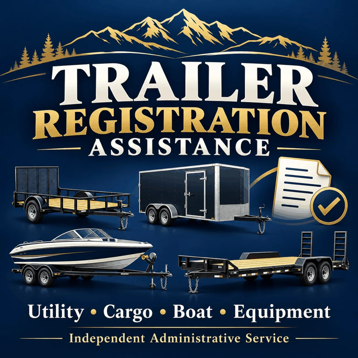 Utility, cargo, boat, and equipment trailer registration assistance - Montana Title Assistance